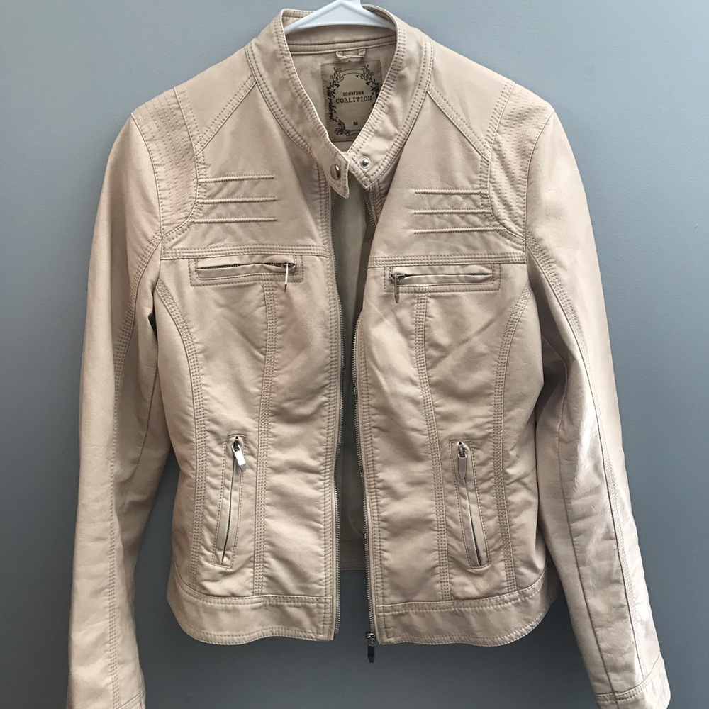 Tan Faux Leather Jacket